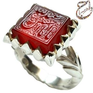 انگشتر عقیق حکاکی یا اباعبدالله الحسین خط مبین