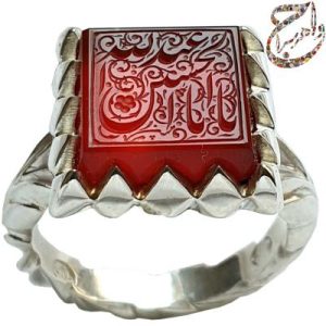 انگشتر عقیق حکاکی یا اباعبدالله الحسین خط مبین