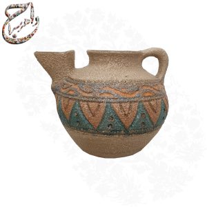 سفال پارچ و لیوان طراحی گلی