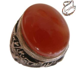 عقیق آبدار یمنی قلمزنی جنگی