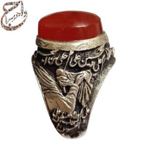 عقیق آبدار یمنی قلمزنی جنگی