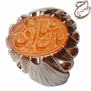 انگشتر عقیق خط حرّ رکاب فدیوم خانی