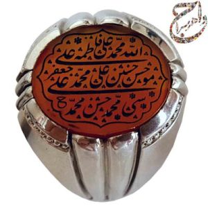 عقیق پرتقالی خط محسن حیدری رکاب فدیوم استاد علی حیدری