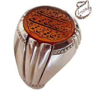 عقیق پرتقالی خط محسن حیدری رکاب فدیوم استاد علی حیدری