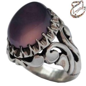 عقیق کبود یاسی رکاب طرح کریمی