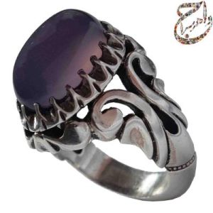 عقیق کبود یاسی رکاب طرح کریمی