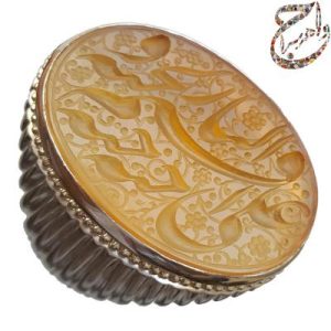 عقیق نباتی یمنی خط استاد رضا قربانی