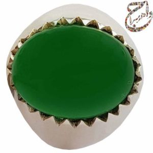 عقیق سبز دامله رکاب فیلی ساده