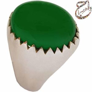 عقیق سبز دامله رکاب فیلی ساده