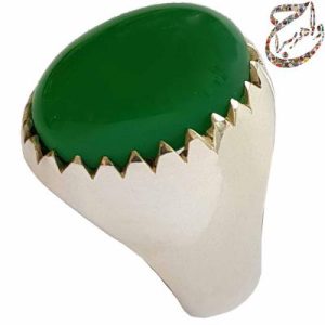عقیق سبز دامله رکاب فیلی ساده