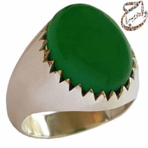 عقیق سبز دامله رکاب فیلی ساده