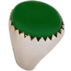 عقیق سبز دامله رکاب فیلی ساده