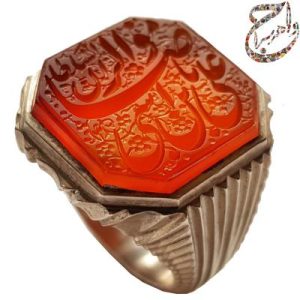 عقیق سرخ یمنی خط استاد میرزا