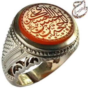 انگشتر عقیق پرتقالی خط عبد