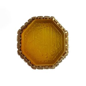 انگشتر عقیق زرد خطی