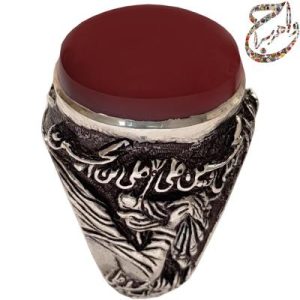 عقیق آبدار یمنی قلمزنی جنگی