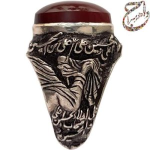 عقیق آبدار یمنی قلمزنی جنگی