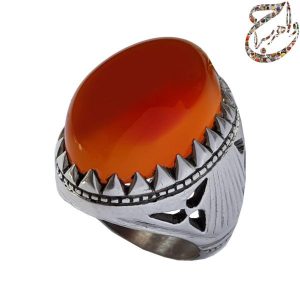 عقیق درشت پرتقالی کلاهدار