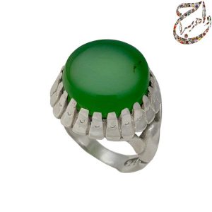 عقیق سبز معدنی رکاب نقره