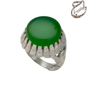 عقیق سبز معدنی رکاب نقره