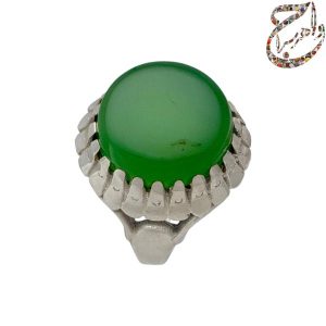 عقیق سبز معدنی رکاب نقره
