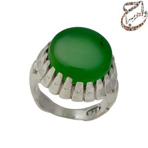 عقیق سبز معدنی رکاب نقره