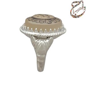 عقیق کبود خطی دوبل رکاب نقره