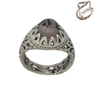 عقیق سفید شجر رکاب نقره