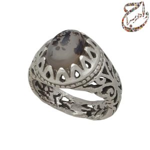 عقیق سفید شجر رکاب نقره