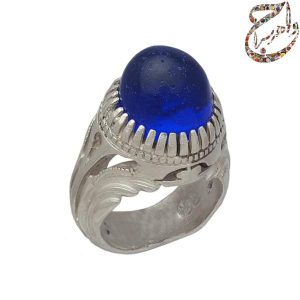 یاقوت سنتتیک رکاب نقره طرح ممی