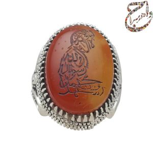 عقیق پرتقالی خطی