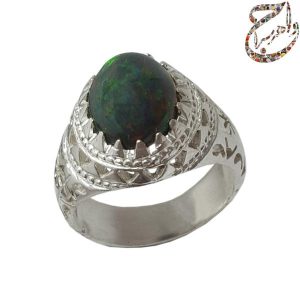 انگشتر اوپال طبیعی رکاب نقره