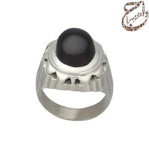 عقیق اصیل کرزی معدنی رکاب نقره طرح شیخ احمد