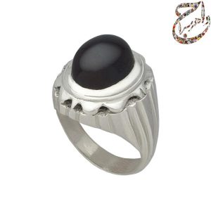 عقیق اصیل کرزی معدنی رکاب نقره طرح شیخ احمد