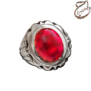 عقیق اصیل کرزی معدنی رکاب نقره طرح شیخ احمد