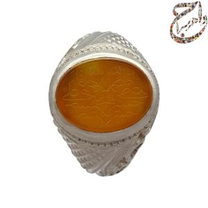 عقیق پرتقالی خط سوزنی