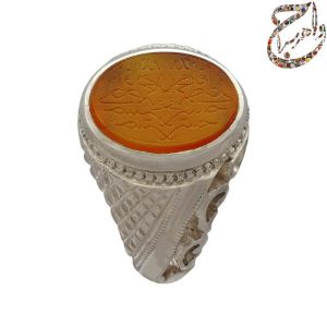 عقیق پرتقالی خط سوزنی