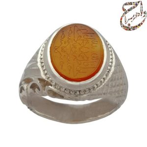 عقیق پرتقالی خط سوزنی