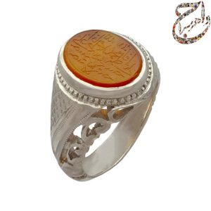 عقیق پرتقالی خط سوزنی