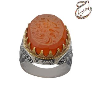 عقیق پرتقالی یمنی خط استاد شمس