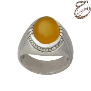 عقیق زرد رکاب طرح زرین