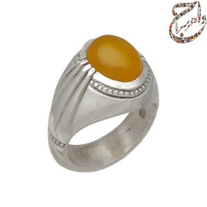 عقیق زرد رکاب طرح زرین
