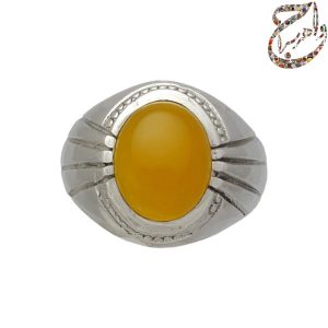 عقیق زرد رکاب طرح زرین
