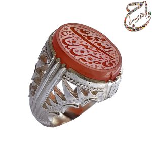 عقیق پرتقالی خراسانی خط استاد ربیع