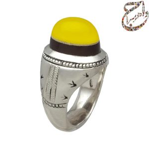 انگشتر عقیق سرخ و زرد رکاب سیّد