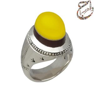 انگشتر عقیق سرخ و زرد رکاب سیّد