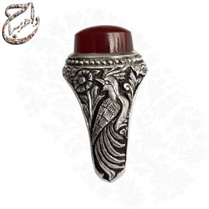 انگشتر عقیق کهنه یمنی سرخ