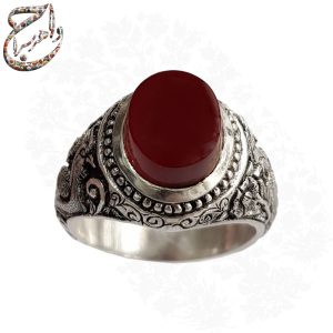 انگشتر عقیق کهنه یمنی سرخ
