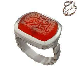 عقیق یمنی خطی رکاب مشهدی