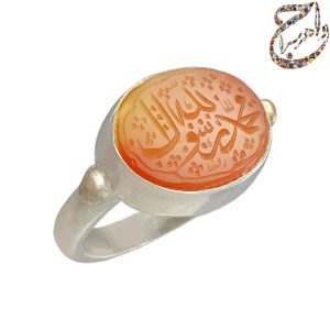 عقیق هندی خطی رکاب دست ساز